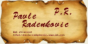 Pavle Radenković vizit kartica
